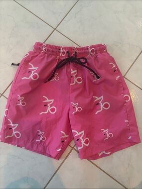 Baseballism pink bubble gum swim trunk shorts boys size large